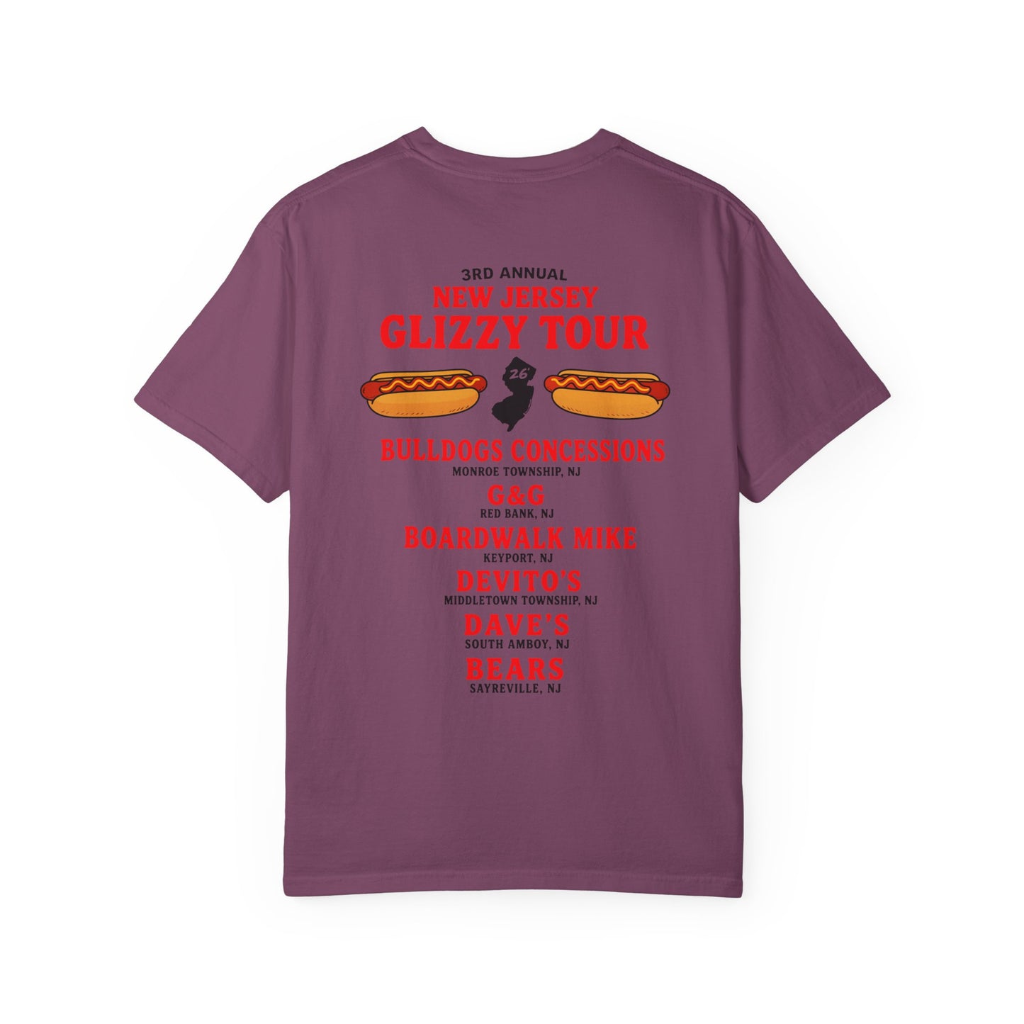 Glizzy Tour T-Shirt — 'New Jersey Glizzy Tour' Hot Dog Festival Tee