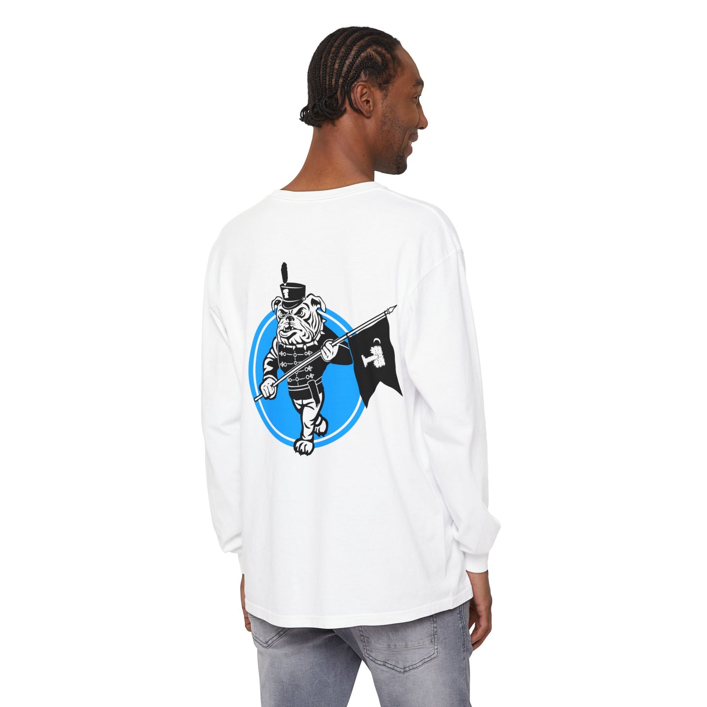 Bulldog Unisex Long Sleeve T-Shirt - Eco-Friendly Garment-Dyed Tee