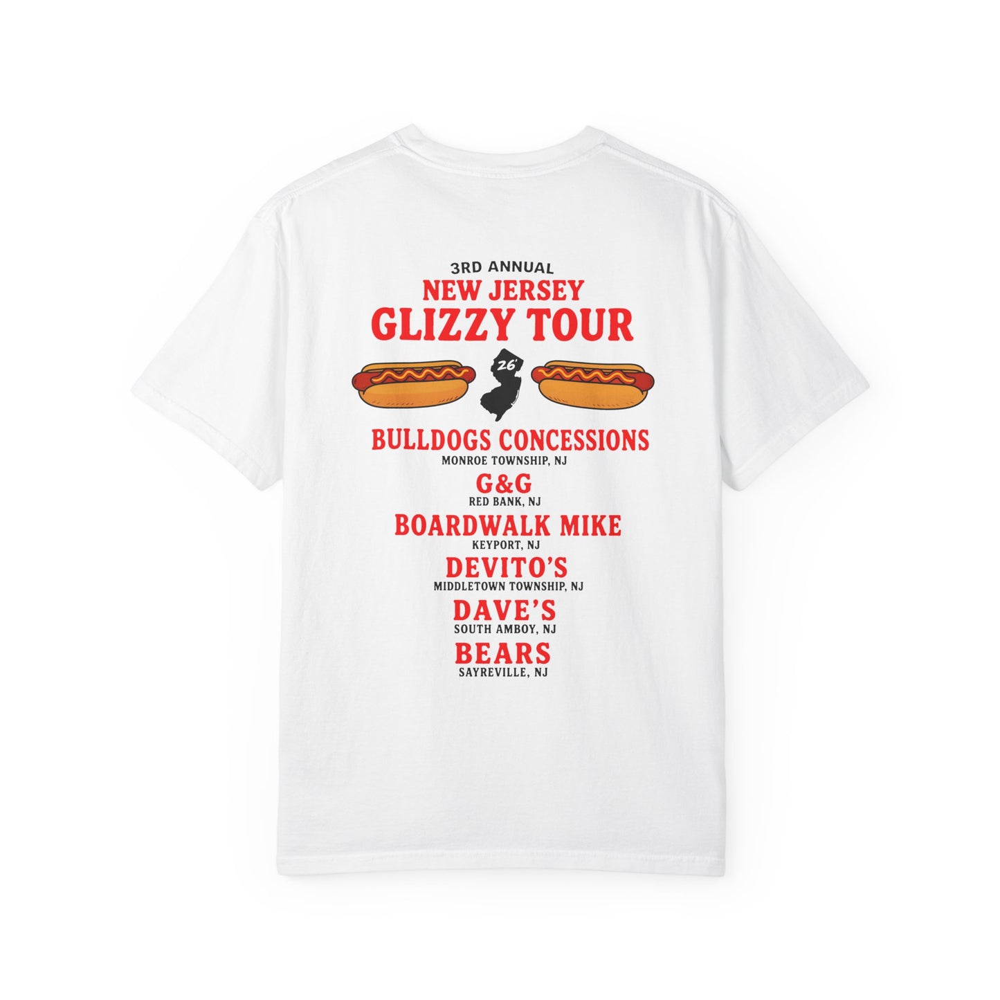 Glizzy Tour T-Shirt — 'New Jersey Glizzy Tour' Hot Dog Festival Tee