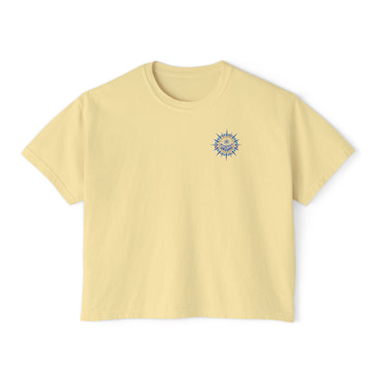 Sun Dog Retro Boho Women's Crop T Shirt