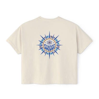 Sun Dog Retro Boho Women's Crop T Shirt
