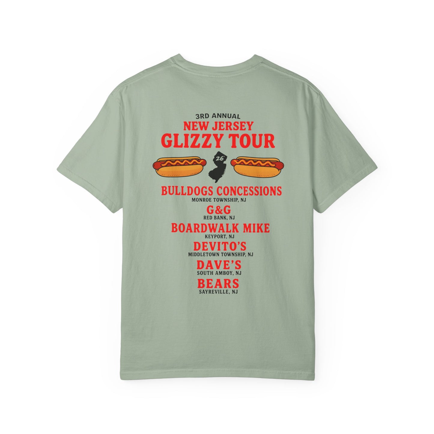 Glizzy Tour T-Shirt — 'New Jersey Glizzy Tour' Hot Dog Festival Tee