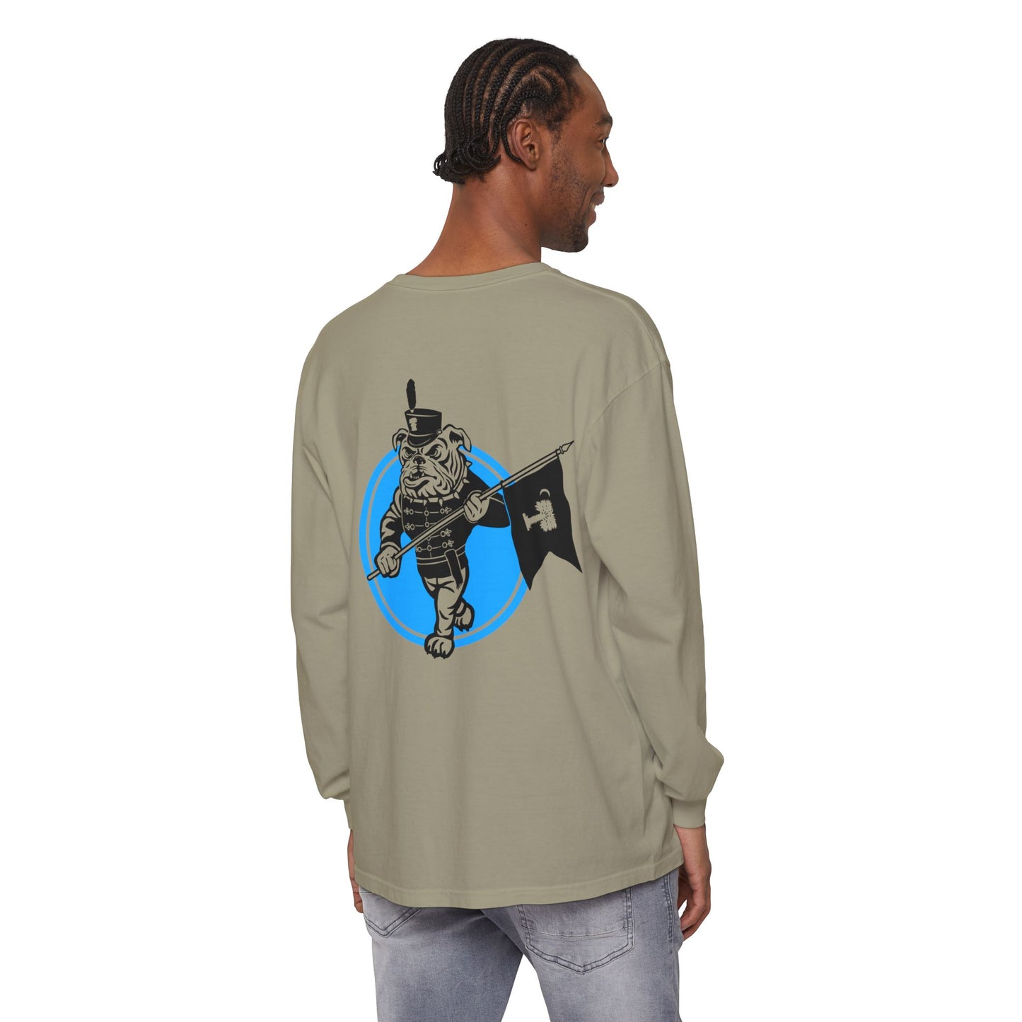 Bulldog Unisex Long Sleeve T-Shirt - Eco-Friendly Garment-Dyed Tee
