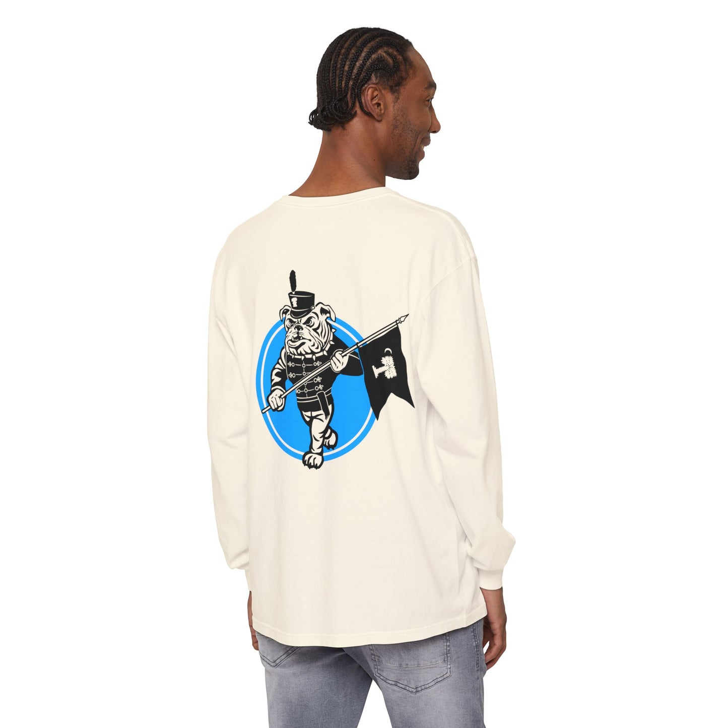 Bulldog Unisex Long Sleeve T-Shirt - Eco-Friendly Garment-Dyed Tee