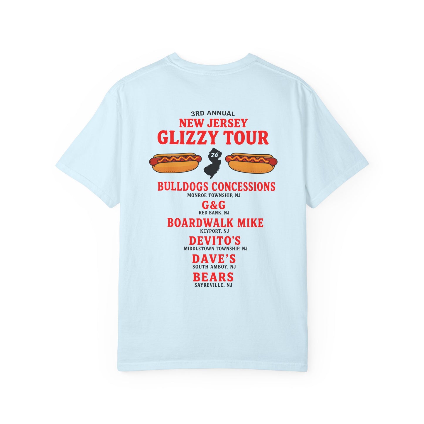 Glizzy Tour T-Shirt — 'New Jersey Glizzy Tour' Hot Dog Festival Tee