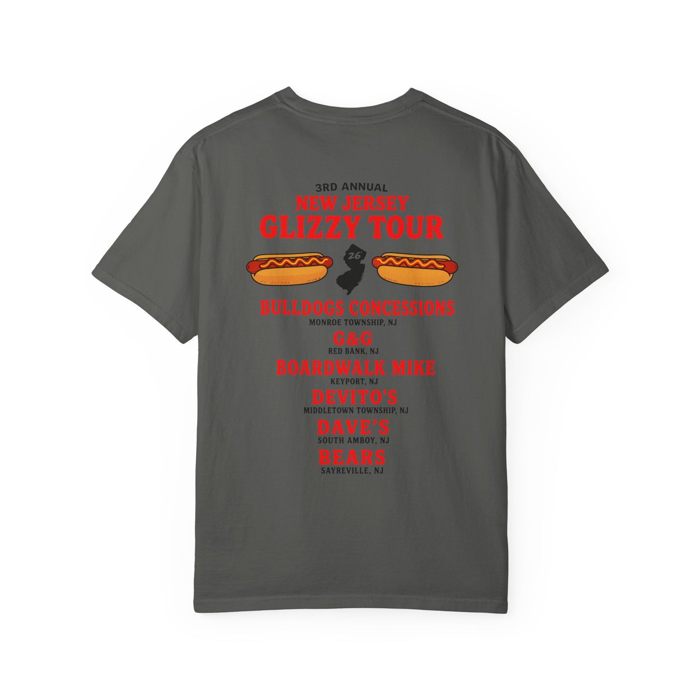 Glizzy Tour T-Shirt — 'New Jersey Glizzy Tour' Hot Dog Festival Tee