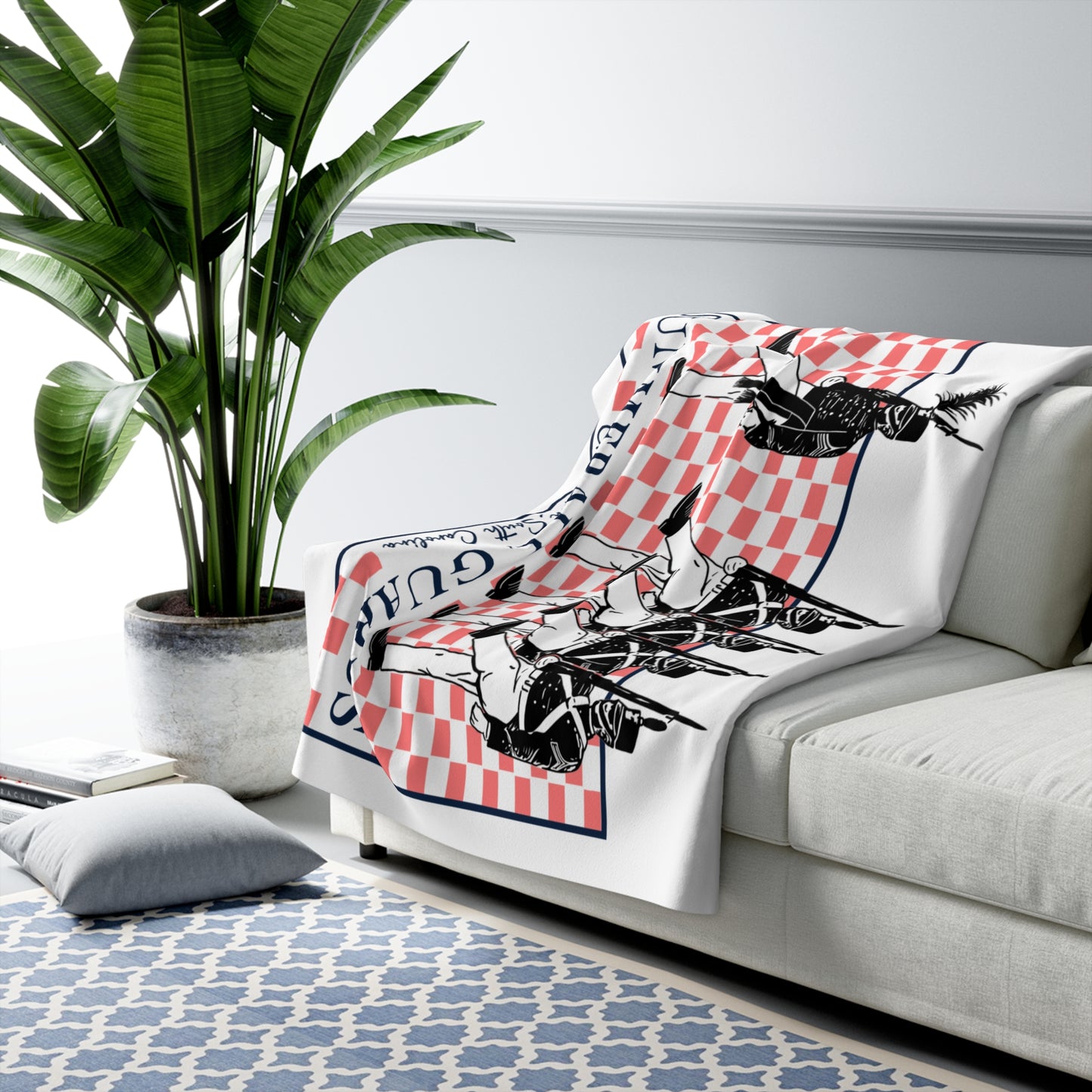 Sherpa Fleece Blanket - Summerall Guards Design, Cozy Military Throw for Home Decor