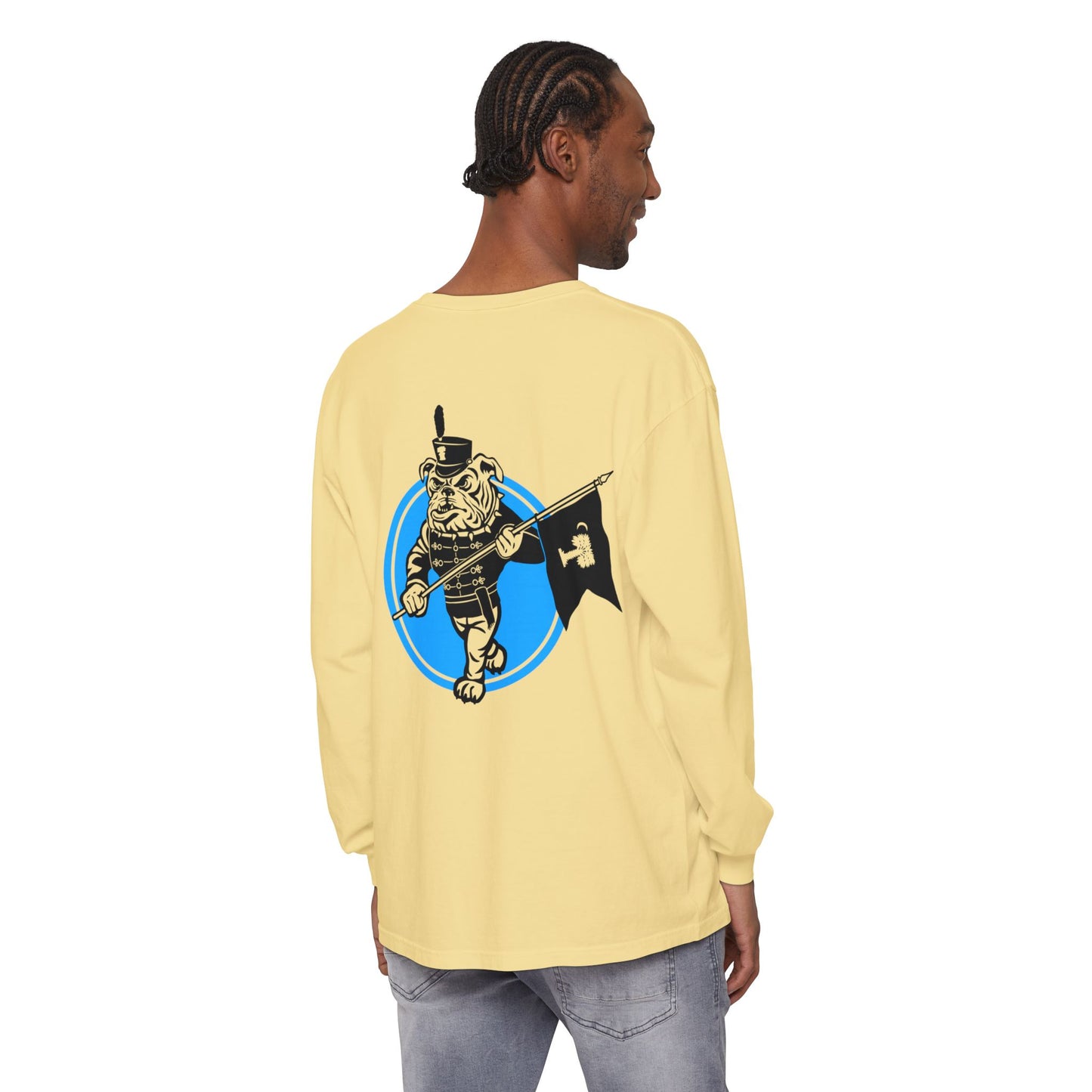 Bulldog Unisex Long Sleeve T-Shirt - Eco-Friendly Garment-Dyed Tee