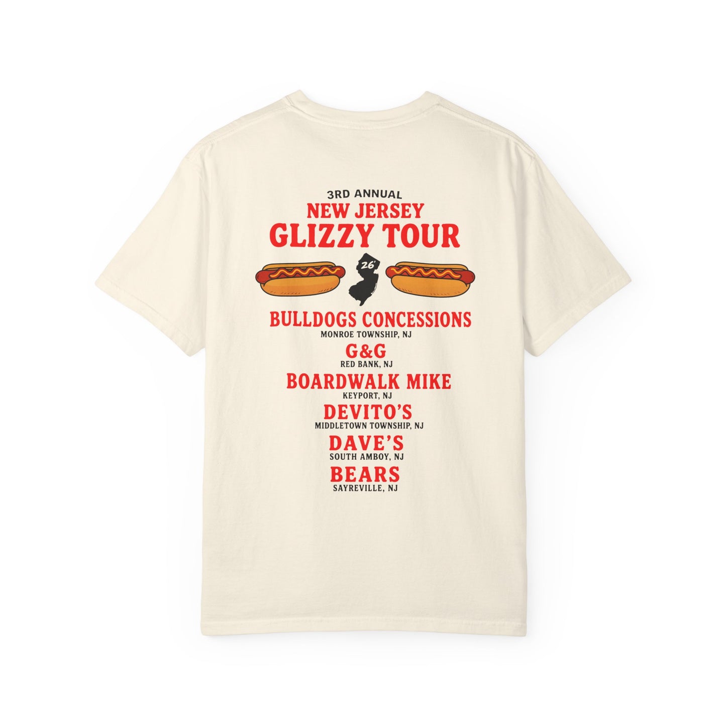 Glizzy Tour T-Shirt — 'New Jersey Glizzy Tour' Hot Dog Festival Tee