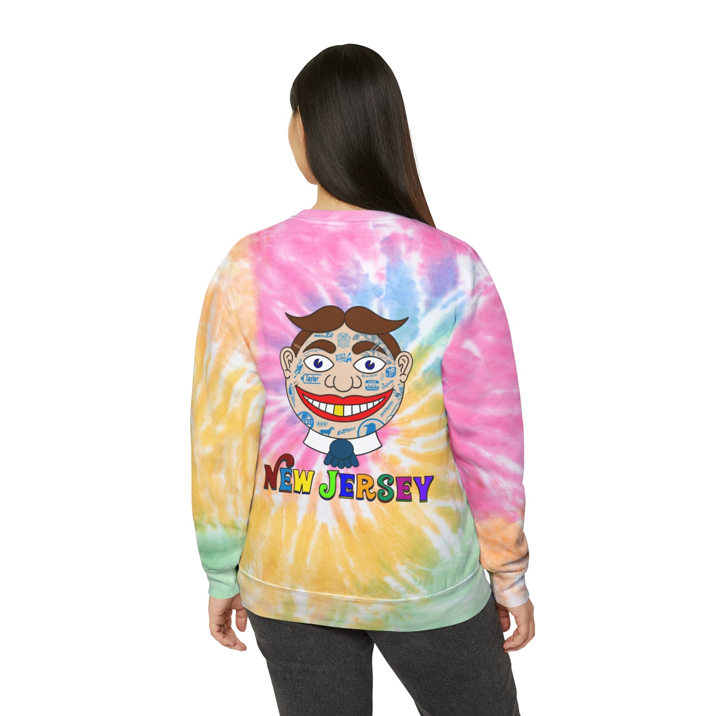 New Jersey Crew Neck Tie Dye Sweatshirt