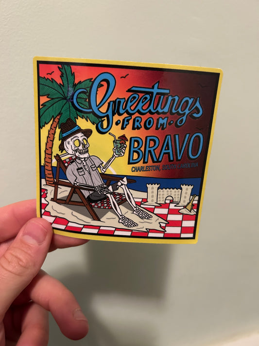 Bravo Beach "Kick Back" Sticker