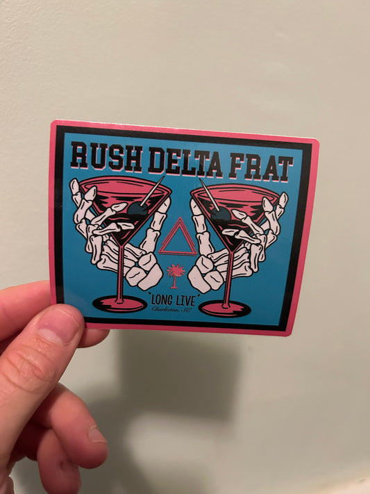 Rush Delta Frat Sticker